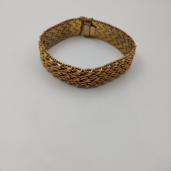 Vintage Gold Tone Mesh Bracelet - Branded Italy - Picture 1 of 7